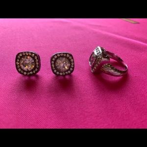 Fashion jewelry earrings and ring set